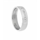 Brillant-Ring Platin 950/000 von Hofacker mit 6 Brillanten, zus. 0,055 ct TW/LR, RG 53,8,3 gBrillant