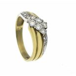 Brillant-Ring GG/WG 585/000 mit 10 Brillanten, zus. 0,38 ct W/VVS-VS, RG 53, 2,8 gBrilliant ring