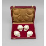 Vier Muschelschälchen, Italien, 20. Jh., Juweliermarke, Mario Vitali, Rom, Sterlingsilber925/000,