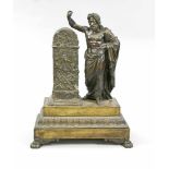 Große Bronze-Figuren-Pendule, dargestellt wohl Zeus (kl. Fehlstelle an der rechten Hand),aufwändiger