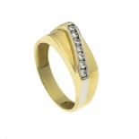 Brillant-Ring GG/WG 585/000 mit 7 Brillanten, zus. 0,332 ct W/VS-SI, RG 57, 4,2 gBrillant ring