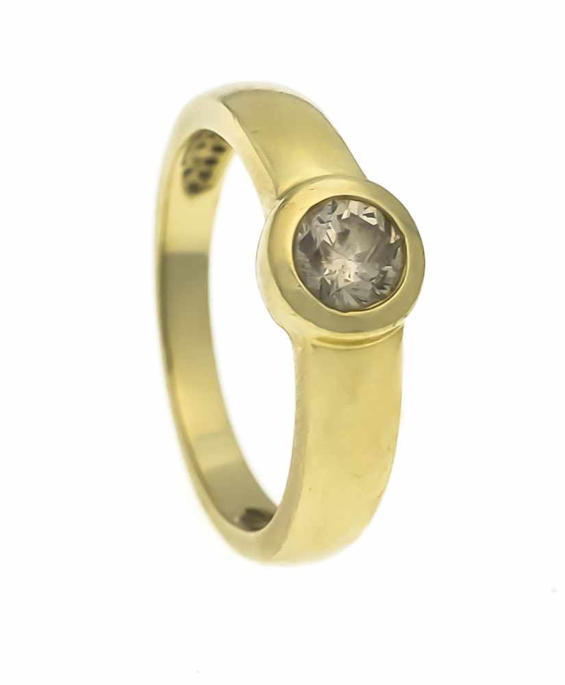 Brillant-Ring GG 585/000 mit einem Brillanten, 0,45 ct fancybraun/PI, RG 56, 4,5 gBrillant ring GG