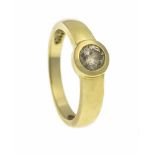 Brillant-Ring GG 585/000 mit einem Brillanten, 0,45 ct fancybraun/PI, RG 56, 4,5 gBrillant ring GG