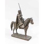 A. Viguier, frz., Bildhauer des 19. Jh., Araber mit Gewehr auf einem Pferd, patinierteBronze auf