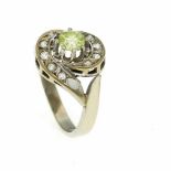 Altschliff-Diamant-Ring WG 585/000 mit einem Altschliff-Diamanten 0,63 ct getönt/SI und