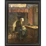 M. Osterman, Genremaler 1. H. 20. Jh., Mütterchen bei der Hausarbeit, Öl auf Lwd., u. re.sign. 63