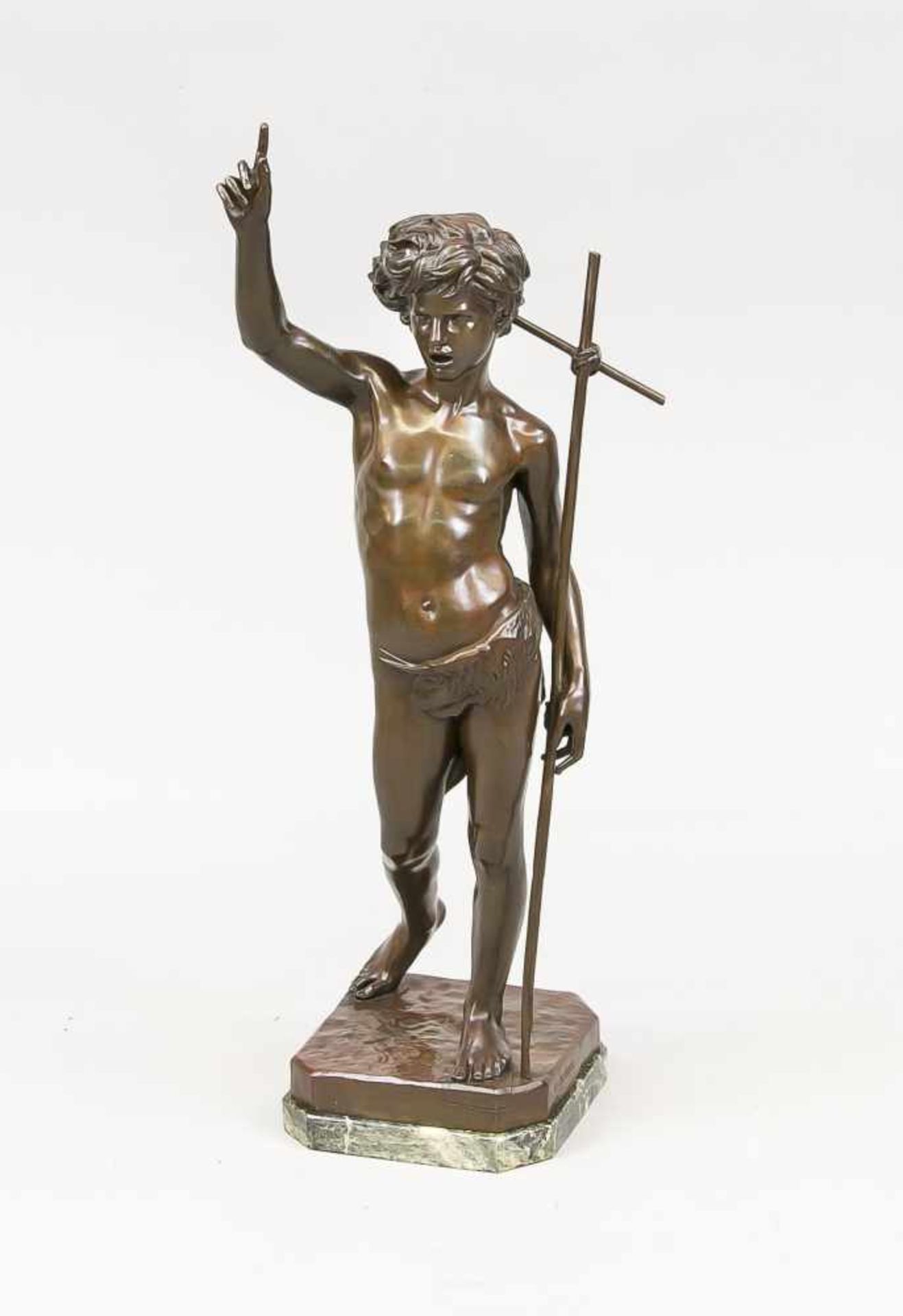 Paul Dubois (1827-1905), Johannes der Täufer, große Bronzeplastik des predigenden Täufersauf