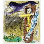 Marc Chagall (1887-1985), "Le Christ à l'Horloge (Christ in the clock)", Farblithographie,1957.