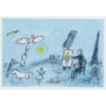 Marc Chagall (1887-1985), "Le Peintre et son Double (Der Maler und sein Abbild)",Farblithographie,