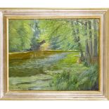 Curt Topel (1865-1943), Waldsee in der Mark, Öl auf Karton, 1919, links unten signiert unddatiert.