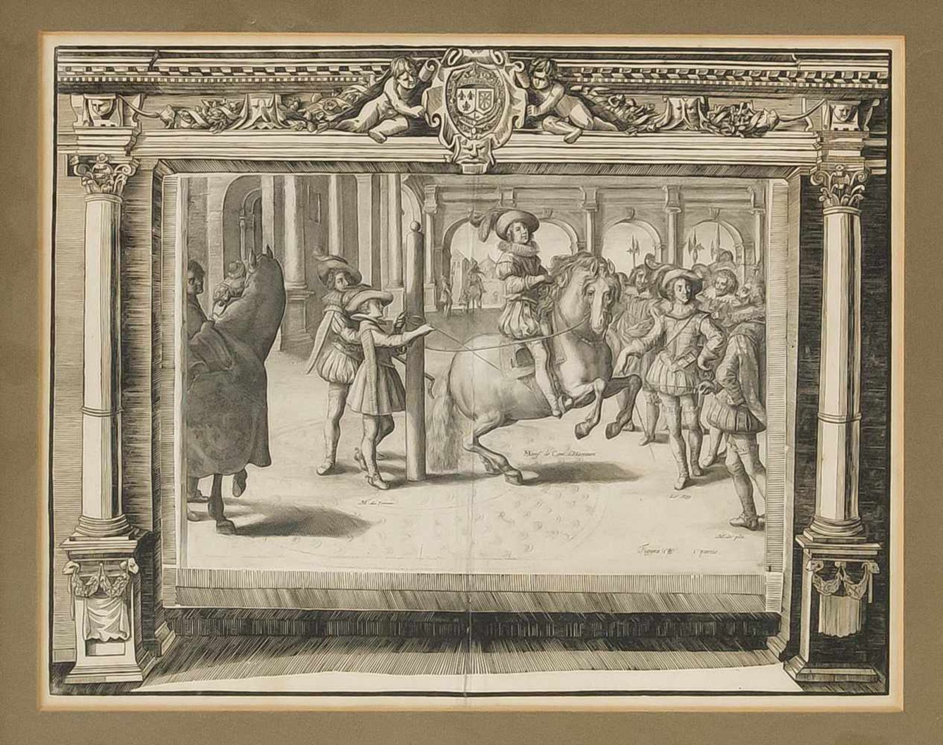 Crispin de Passe (1564-1637), Folge von sechs Kupferstichen aus "Le Manege Royal -L'instruction du - Bild 4 aus 6