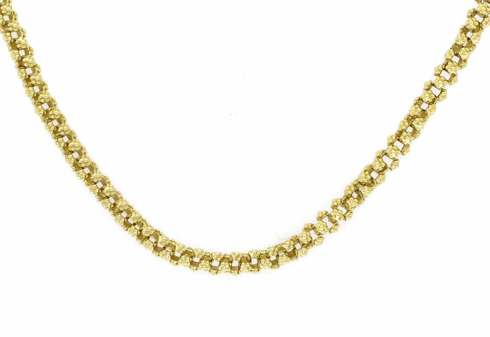 Collier GG 750/000 ungest., gepr., Gliederkette, D. 5 mm, Kastenschließe mit SI-Acht, L.45,5 cm,