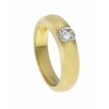 Brillant-Ring GG 750/000 mit einem Brillanten 0,58 ct TW/VVS-VS, RG 58, 10,3 gBrillant ring GG 750/