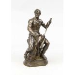 G. de Groot, Bildhauer des 19. Jh., große Figur eines sitzenden Mannes mit Spitzhacke