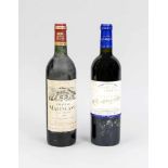2 Flaschen Rotwein, 1x Chateau Malescasse, Haut-Medoc 1988 (Mis en bouteille au Chateau),