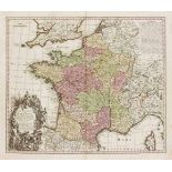 Zwei historische Karten des 18. Jh. von Frankreich und England, "Regnorum MagnaeBritanniae sive