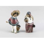 Paar Figuren, Lladro, Spanien, Ende 20. Jh., unterseitig gemarkt u. mit Modellnr.,sandfarbener