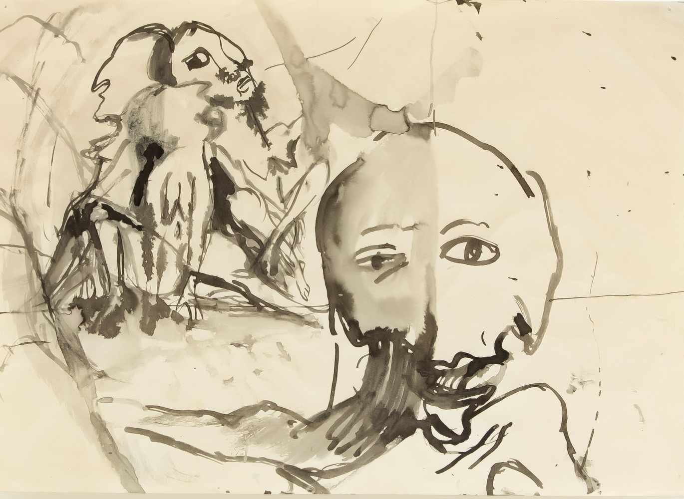 Kurt Moldovan (1918-1977), österreichischer Künstler, Tuschezeichnung, Figurenstudie,verso sign.