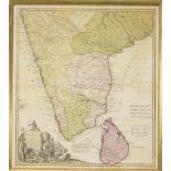 Zwei historische Karten, Indien u. Sri Lanka 'Peninsula Indiae citra Gangem, hoc est