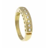 Brillant-Ring GG 750/000 mit 7 Brillanten, zus. 0,05 ct W/VS-SI, RG 49, 3,1 gBrillant ring GG 750/