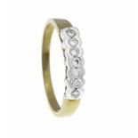 Brillant-Ring GG/WG 750/000 mit 7 Brillanten, zus. 0,21 ct TW-W/VS-SI, RG 55, 3,0 gBrillant ring