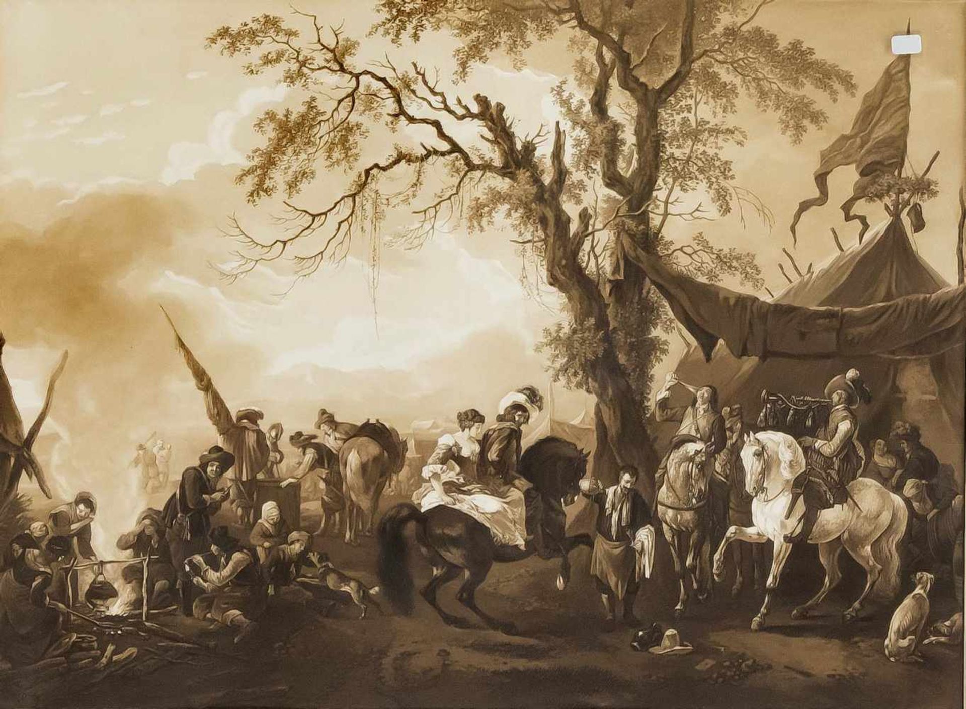 Wilhelm von Kobell (1766-1853) nach Philips Wouwerman (1619-1668), Feldlager des30-jährigen Krieges,