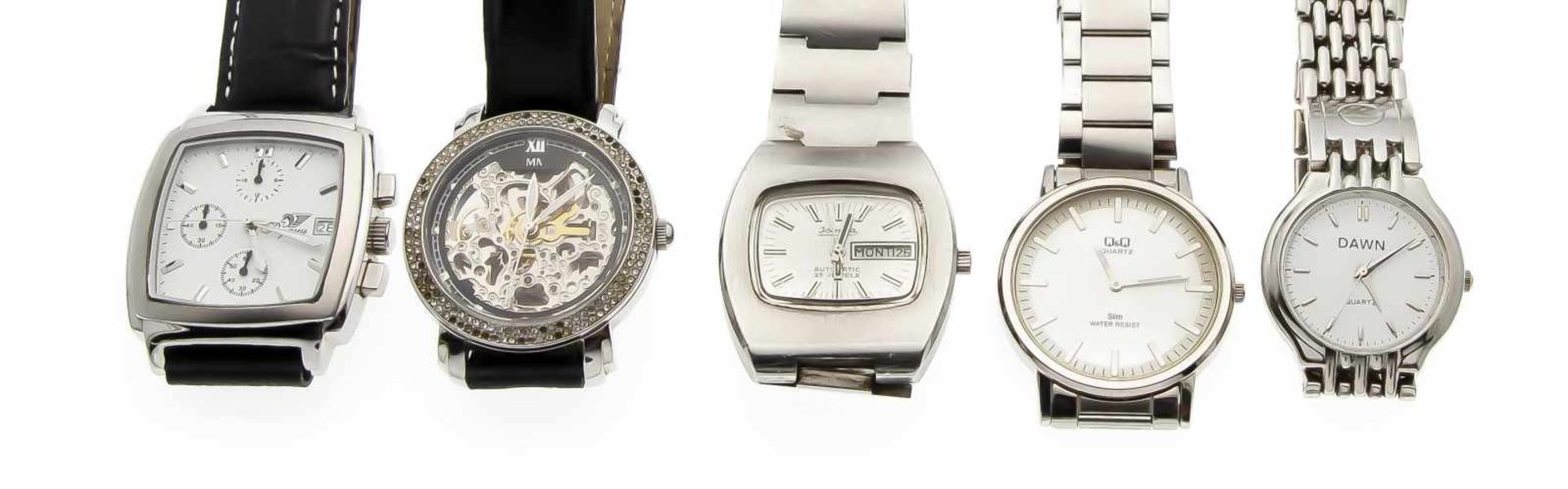 Konvolut aus 5 Herrenuhren 2x Automatic, 3x QuarzCollection of 5 men's watches: 2x Automatic, 3x