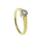 Brillant-Ring GG 585/000 mit einem Brillanten, 0,10 ct W/SI-PI, RG 57, 2,8 gBrilliant ring GG 585/