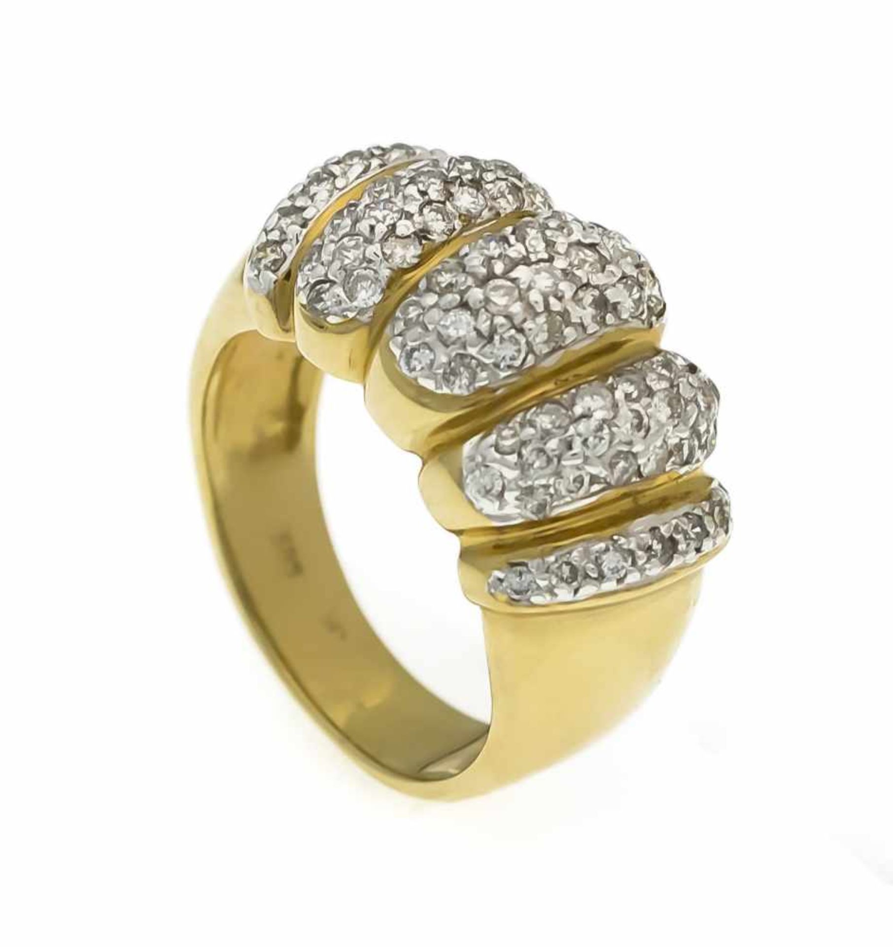 Brillant-Ring GG/WG 585/000 mit 71 Brillanten, zus. 0,71 ct W/SI, RG 54, 8,0 gBrillant ring GG /