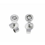 Brillant-Ohrstecker WG 333/000 mit 2 Brillanten, zus. 0,06 ct W/SI, D. 4,2 mm, 1,2 gBrillant stud