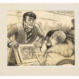 Erwin Freytag (1901-1940), Berliner Künstler, Pariser Strassenszene mit einem Künstler dereiner Dame