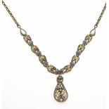 Brillant-Collier GG/WG 750/000 mit 16 Brillanten, zus. 0,20 ct W/SI-PI, mit Federring, L.43,5 cm,