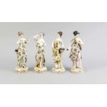 Vier allegorische Figuren, 19. Jh., unterseitig gemarkt, antikisierende weiblicheAllegorien, auf