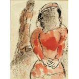 Marc Chagall (1887-1985), "Thamar", Farblithographie aus den "Bildern zur Bibel", u. re.im Stein