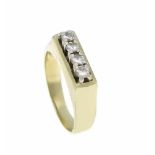 Brillant-Ring GG/WG 585/000 ungest., gepr., mit 4 Brillanten, zus. 0,08 ct W/SI, RG 45,3,0 gBrillant