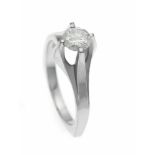Brillant-Ring WG 750/000 mit einem Brillanten 0,67 ct W/SI, RG 54, 5,3 gBrillant ring WG 750/000