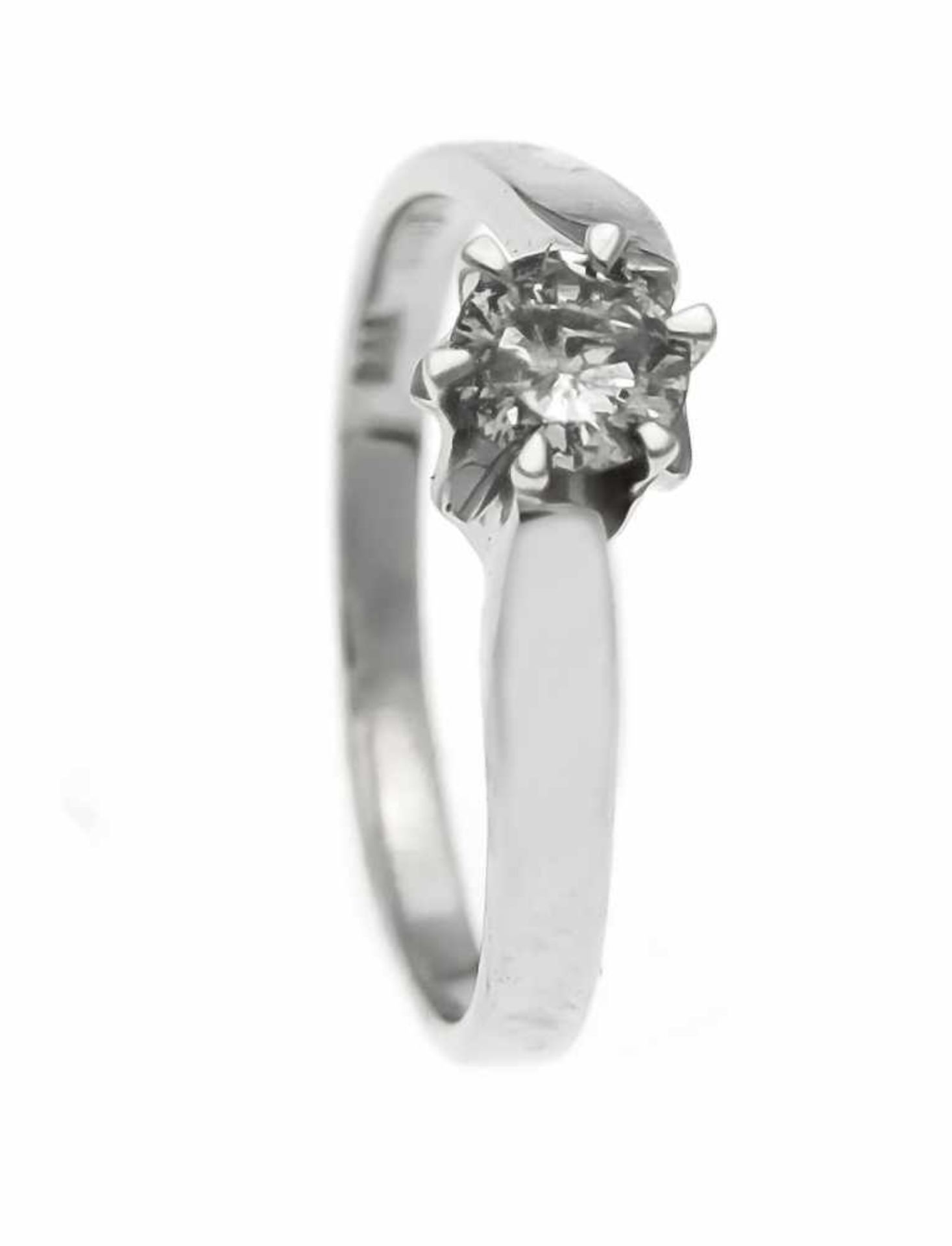 Brillant-Ring WG 585/000 mit einem Brillanten 0,45 ct W/PI, RG 56, 2,5 gBrilliant ring WG 585/000