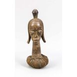 Frauenkopf der Fang, Gabun, Westafrika. Dunkles Hartholz und Textil, H. 58 cm- - -22.69 % buyer's