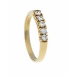 Brillant-Ring GG 750/000 mit 5 Brillanten, zus. 0,20 ct TW/VS, RG 54, 2,7 gBrillant Ring GG 750/