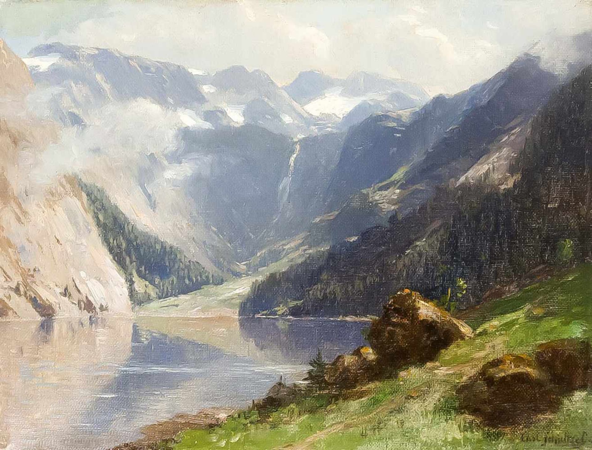 Karl Schultze (1856-1935), Düsseldorfer Landschaftsmaler, studierte zunächst in Dresden,ehe er