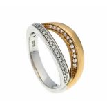 Brillant-Ring RG/WG 585/000 mit 34 Brillanten, zus. 0,30 ct TW-W/VS-SI, RG 56, 4,8 gBrilliant ring