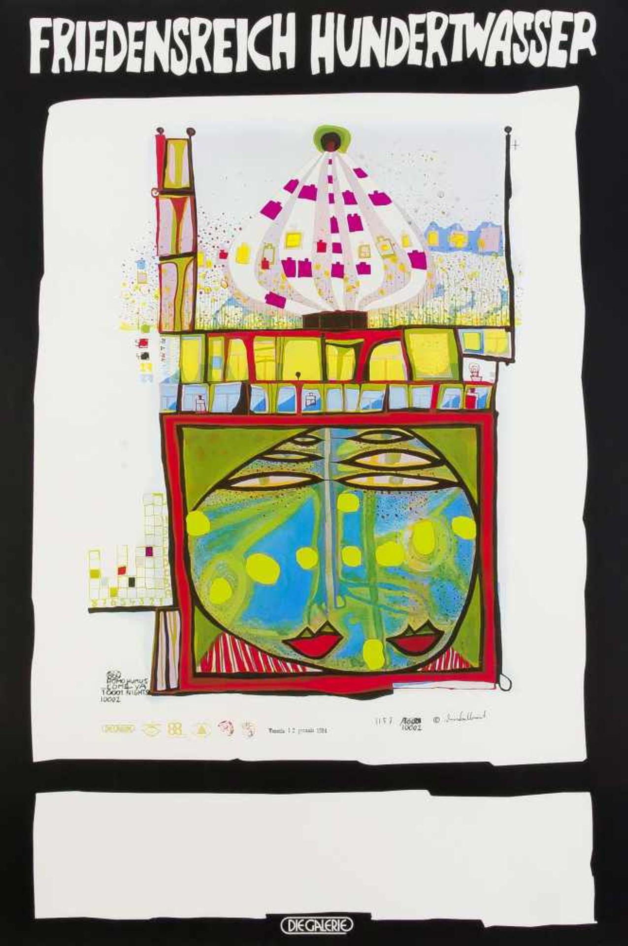 Friedensreich Hundertwasser (1928-2000), drei Poster, eines mit Metallfolienprägung,unger., bis