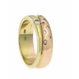 Brillant-Ring GG/RG 585/000 mit 9 Brillanten, zus. 0,20 ct punziert W/VS-SI, RG 55, 7,7 gBrillant