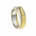 Brillant-Ring GG/WG 585/000 mit 9 Brillanten, zus. 0,09 ct W/VS, RG 54, 6,9 gBrillant ring GG / WG