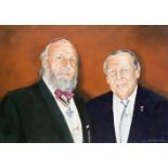 B. Witzmann, Maler des 21. Jh., Doppelportrait zweier hochrangiger Juden mitAuszeichnungen. Öl auf