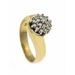 Brillant-Ring GG/WG 585/000 mit 19 Brillanten, zus. 0,38 ct TW/SI, RG 57, 6,3 gBrillant ring GG / WG