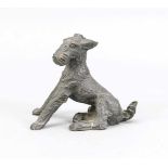 Unidentifizierter Bildhauer 1. H. 20. Jh., sitzender Fox Terrier, dunkel gefasste Figuraus