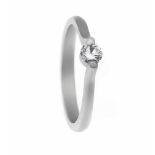 Brillant-Ring Platin 950/000 mit einem Brillanten 0,18 ct W/SI, RG 50, 3,2 gBrillant ring platinum