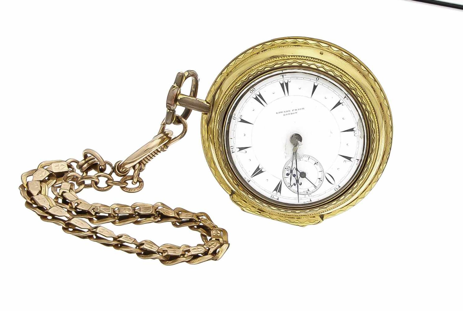 Große Onion Taschenuhr dbl. mit 2 Übergehäusen, von Edward d. Prior London 1800-1868,Spindelwerk mit - Bild 2 aus 3