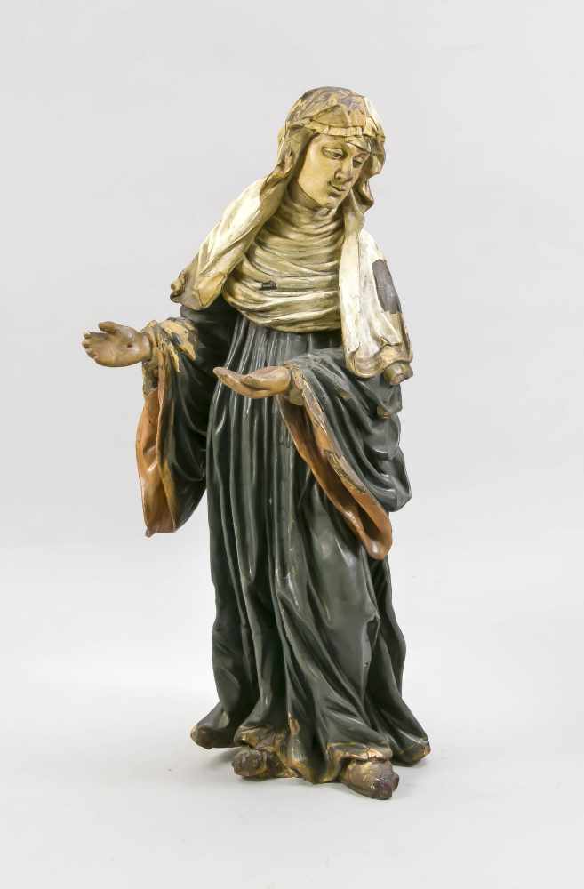 Bildhauer des 18./19. Jh., große Heiligenfigur der hl. Brigitta, vollplastisch